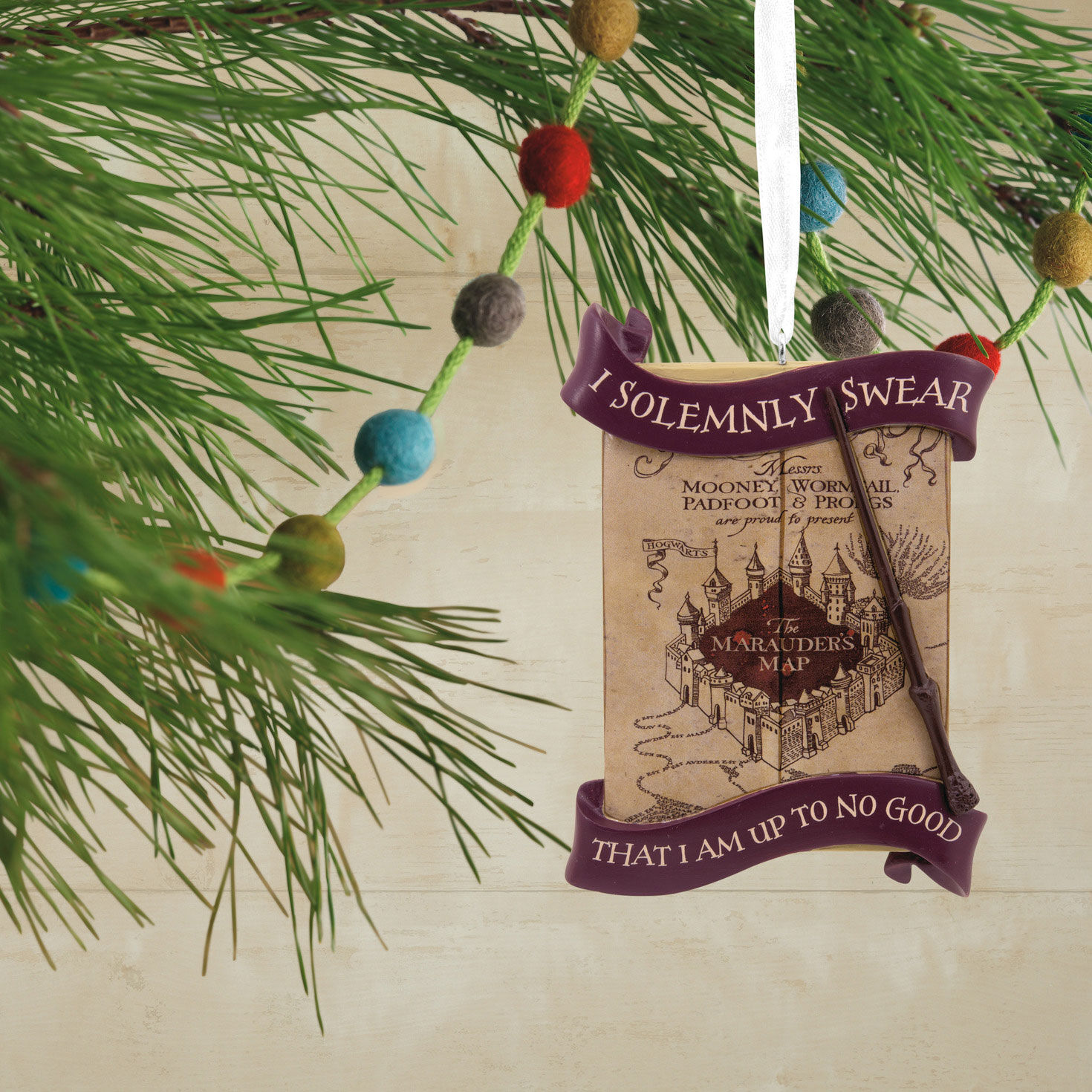 Harry Potter Marauder's Map Christmas Ornament hanging on tree image number 2