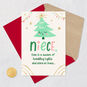 Smiling Cartoon Tree Niece Christmas Card Card Front with Envelope and Gold Seal image number 5