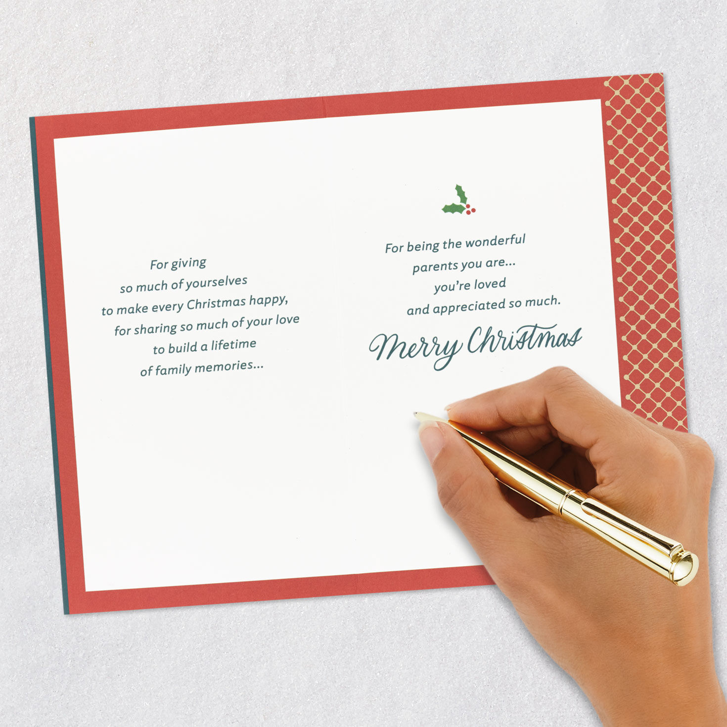 You're Loved and Appreciated Christmas Card for Mom and Dad From Us, , large image number 7