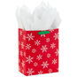 9.6" White Snowflakes on Red Medium Holiday Gift Bag With Tissue Paper, , large image number 6