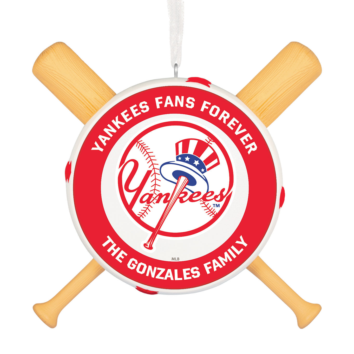 MLB New York Yankees™ Baseball Personalized Ornament, Custom Text