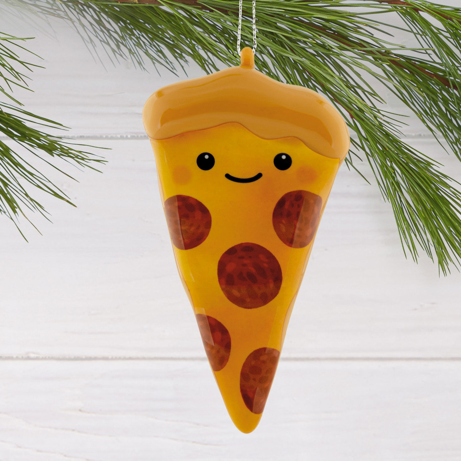 Pizza Slice Christmas Ornament hanging on tree image number 2
