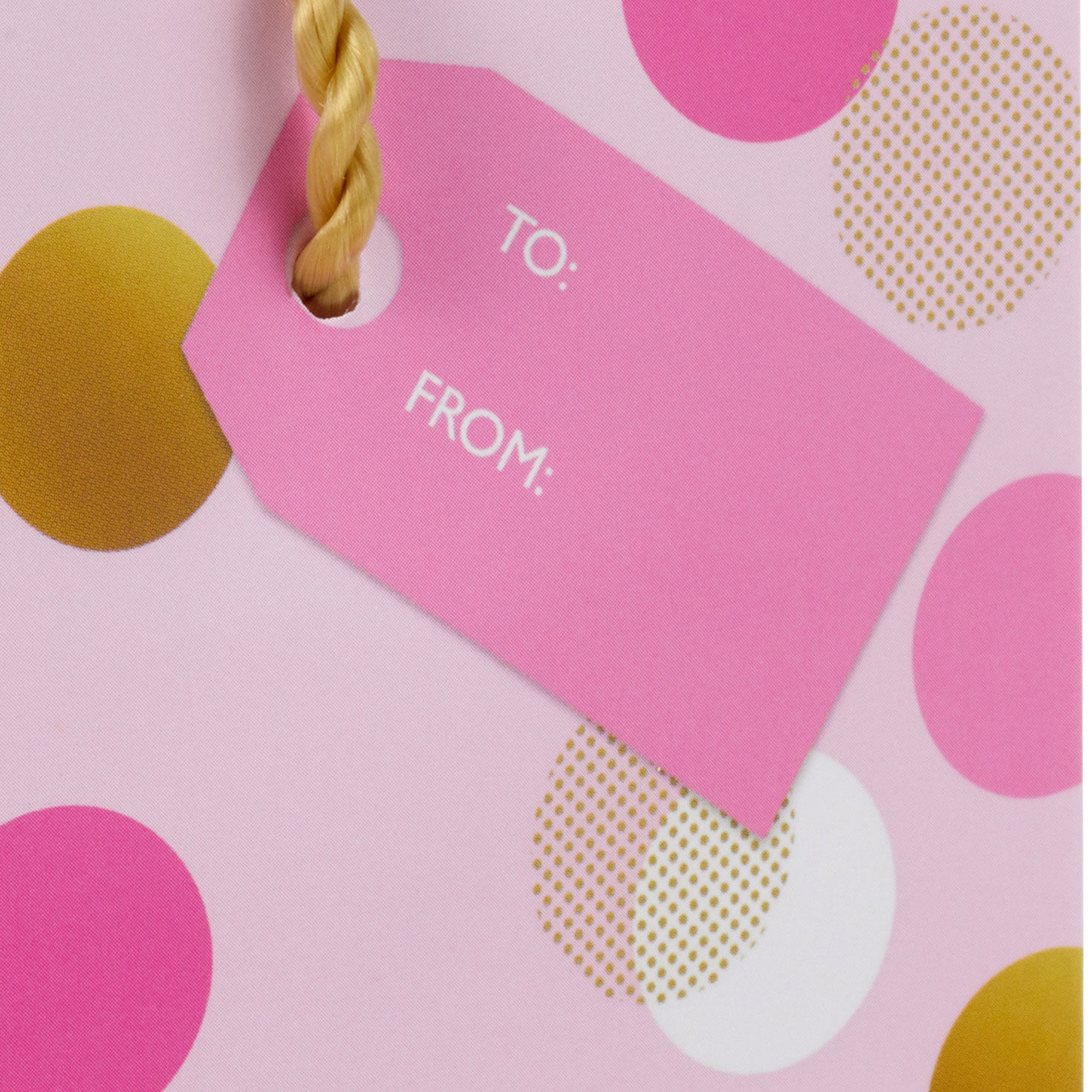 4.6" Pink and Gold Dots Gift Card Holder Mini Bag for only USD 3.49 | Hallmark