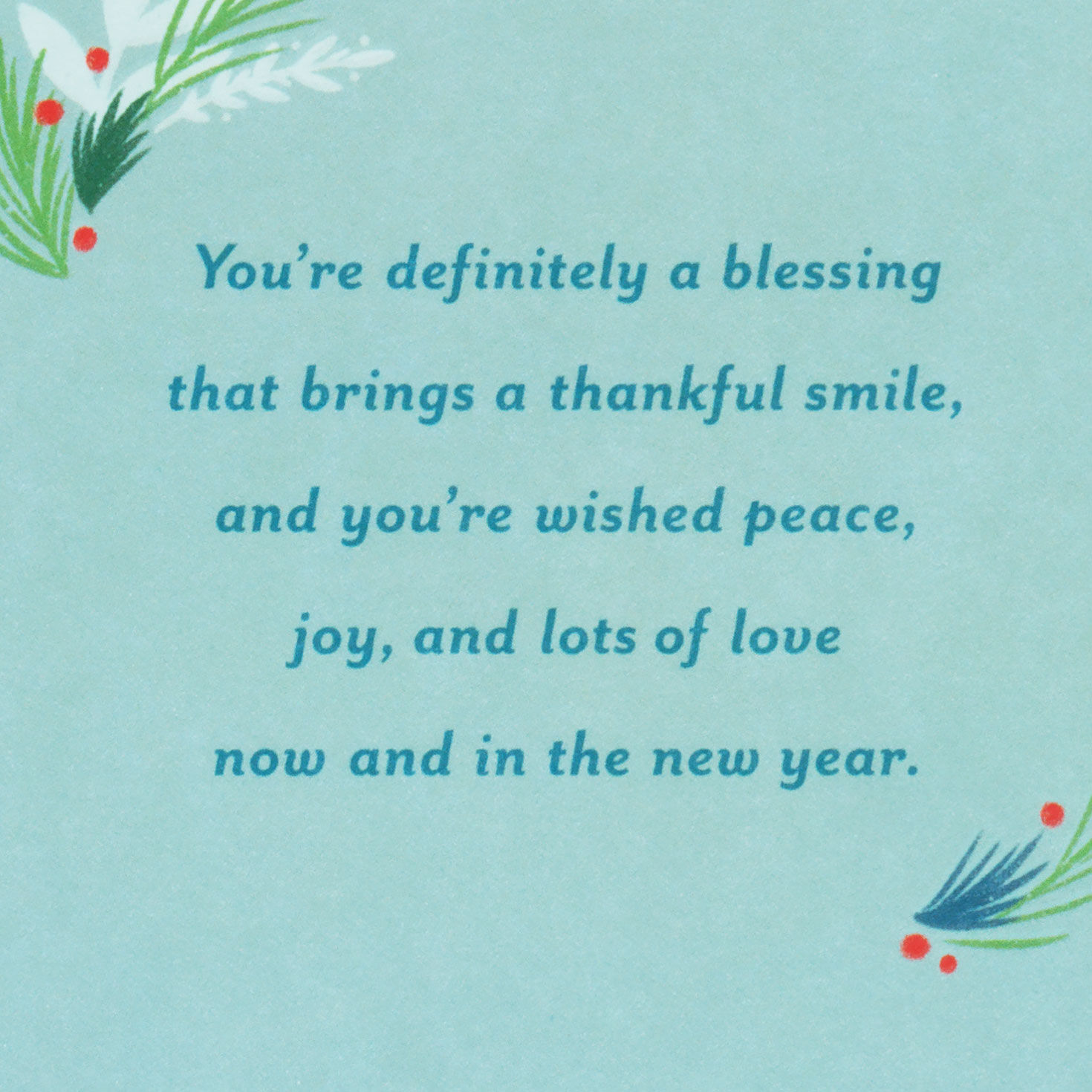 Evergreen Wreath Godson Religious Christmas Card sentiment image number 2