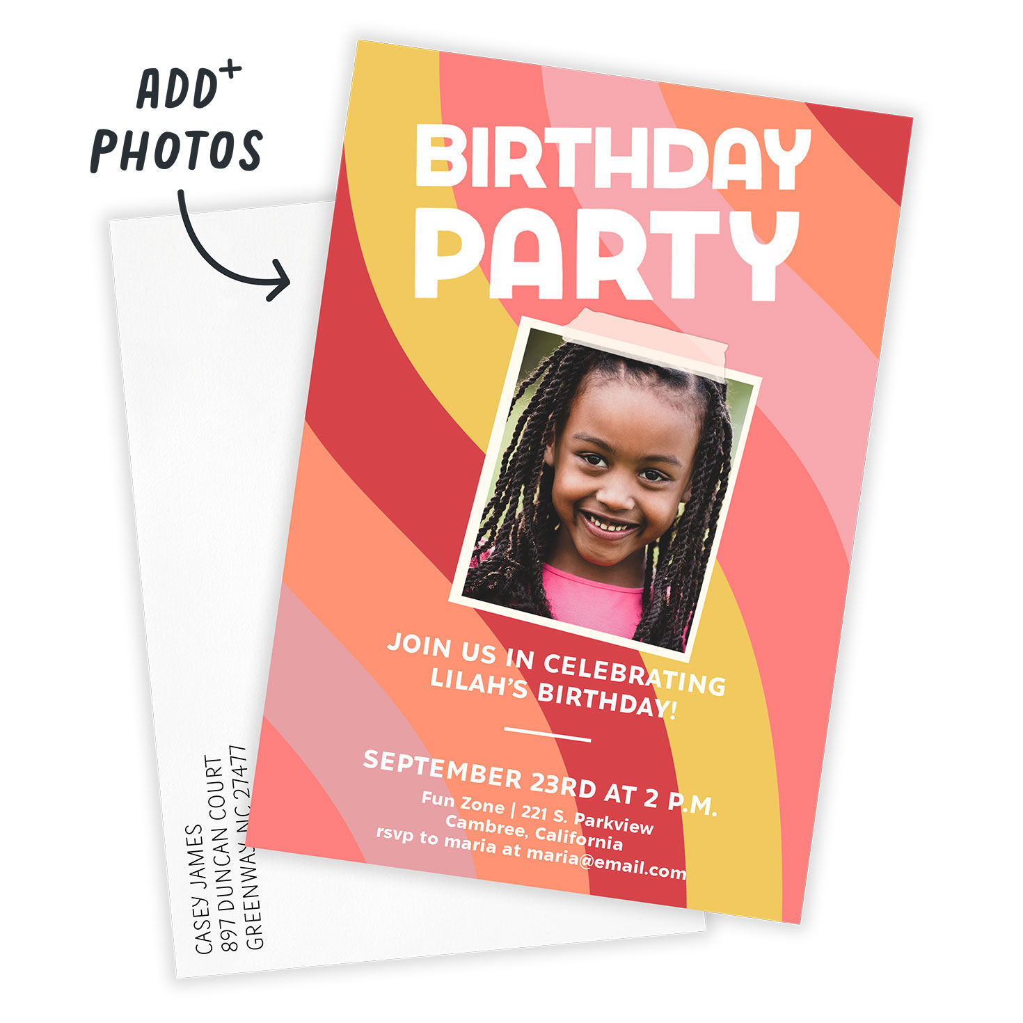 Pink Waves Birthday Invitation, , large image number 2