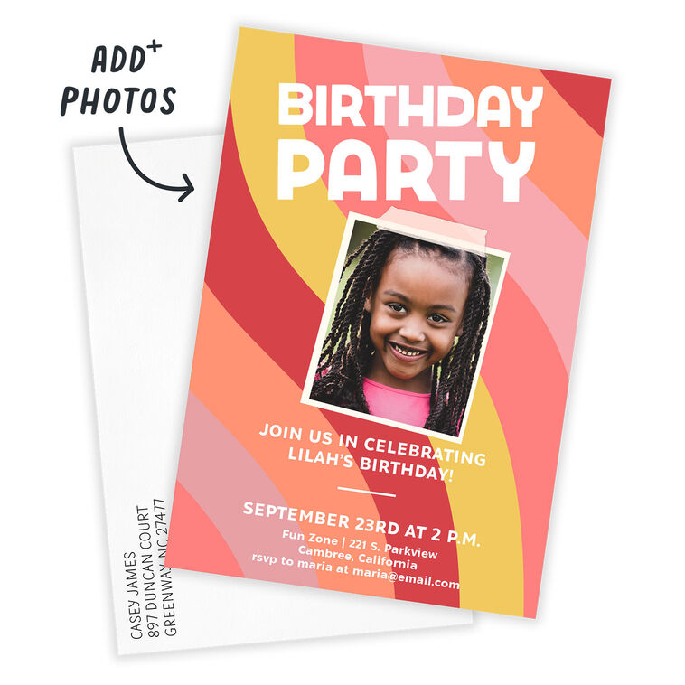 Pink Waves Birthday Invitation, , large image number 2