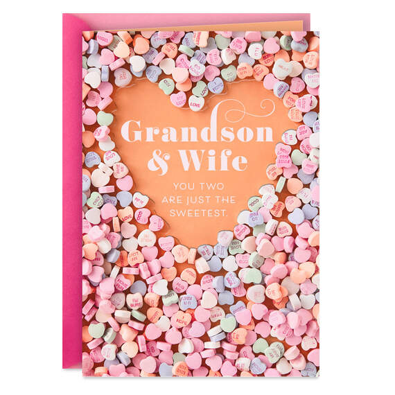 You Are the Sweetest Valentine's Day Card for Grandson and Wife, , large image number 1