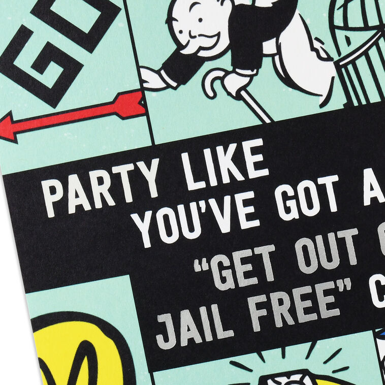 Hasbro® Monopoly® Get Out of Jail Free Funny Birthday Card, , large image number 4