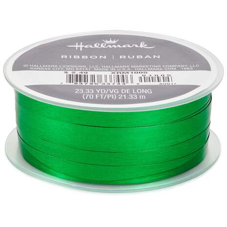 Green Metallic 1/4" Curling Ribbon, 70', , large