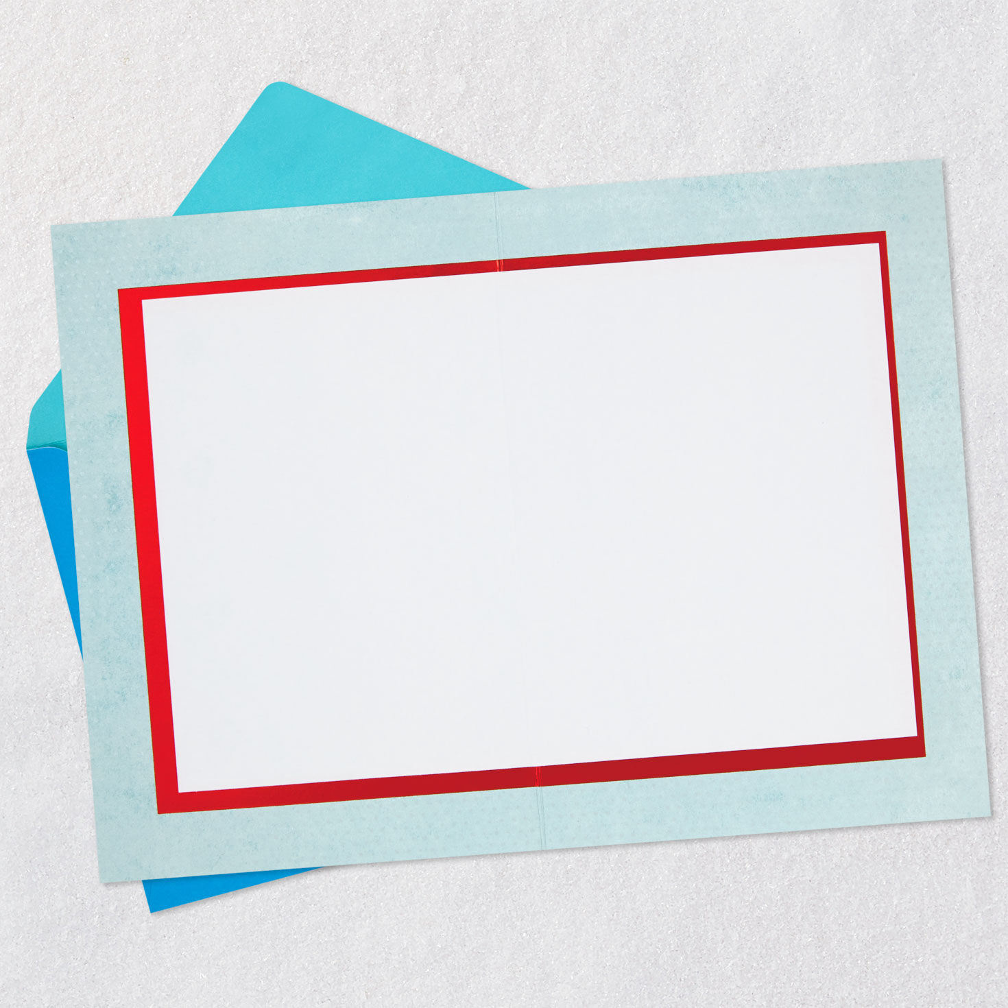 High Five Handprint on Blue Blank Congratulations Card Open card with envelope image number 2