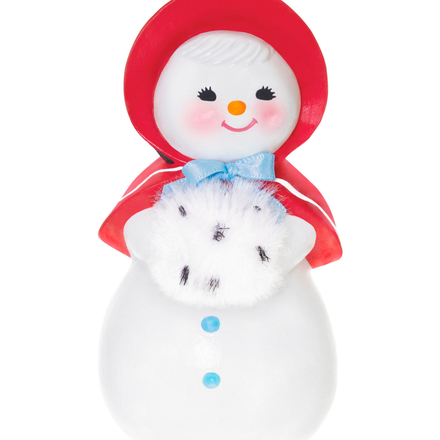 Snow Lady in Red Bonnet Keepsake Ornament closeup view image number 5