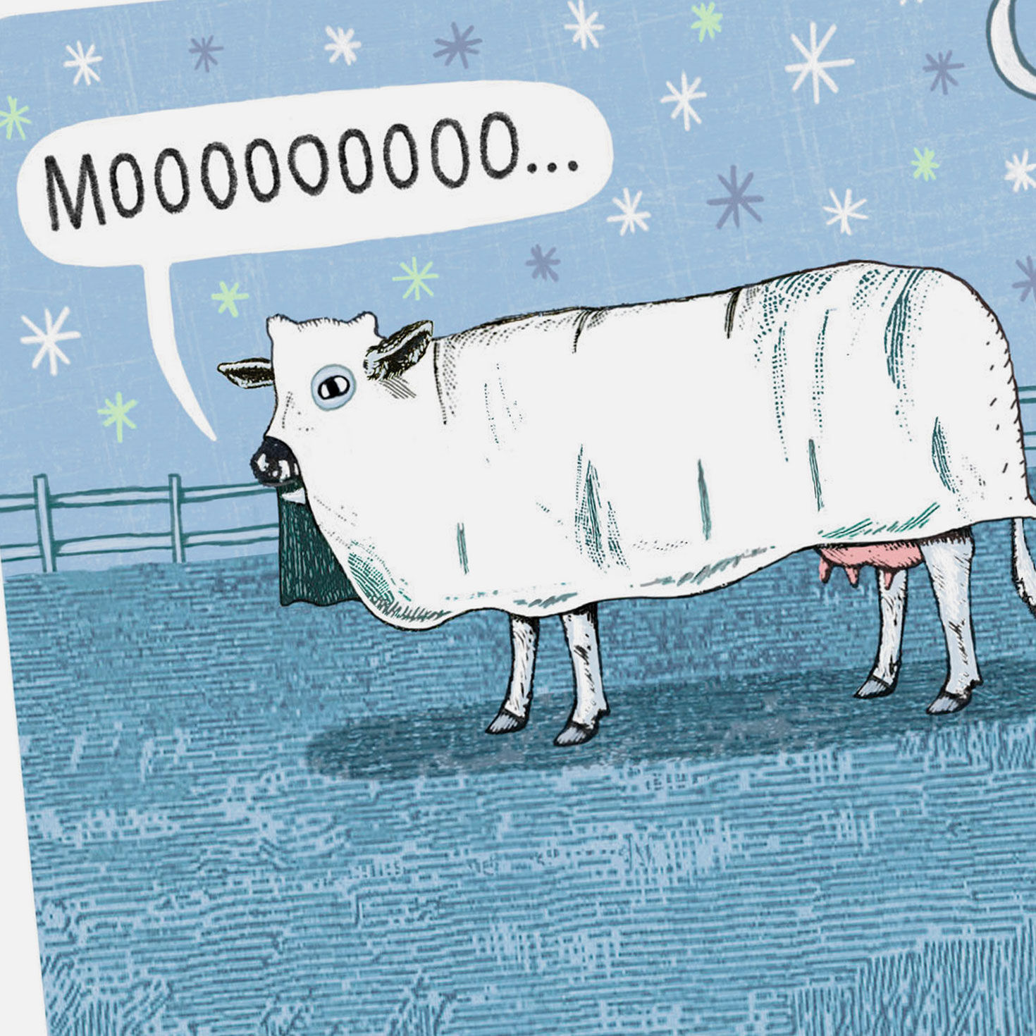 Cow Ghost Saying Boo Funny Halloween Card Card Front Detail image number 4