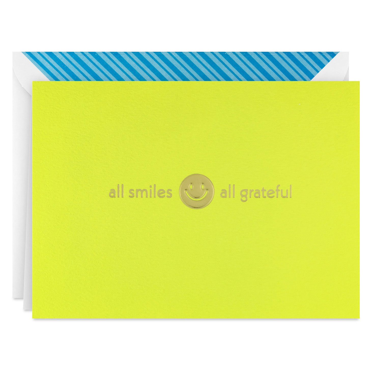 Happy Face on Yellow Blank Thank You Note Cards card front image number 2