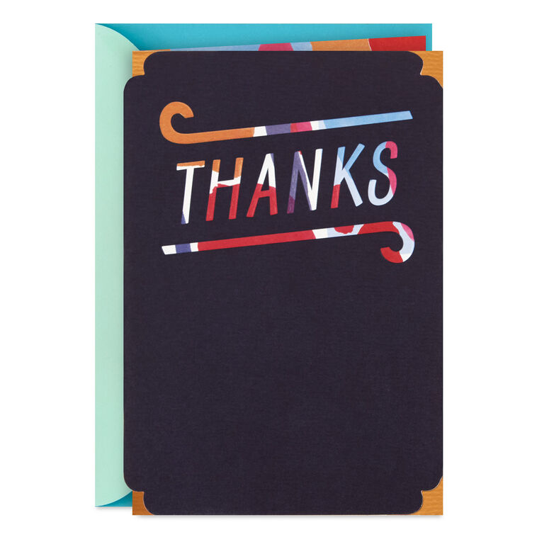 Abstract Print Lettering Blank Thank You Card