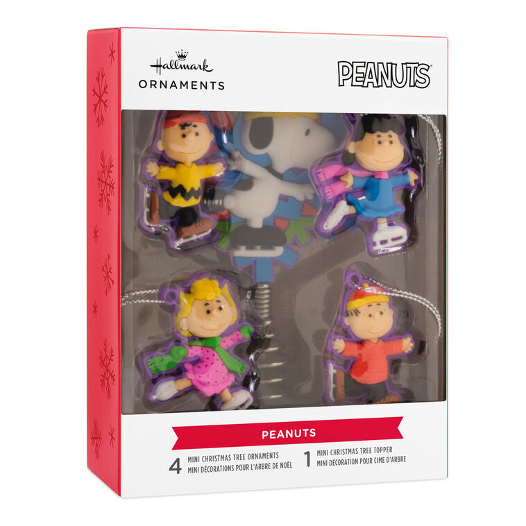 Mini Peanuts® Hallmark Tree Topper and Ornaments, Set of 5, , large image number 7