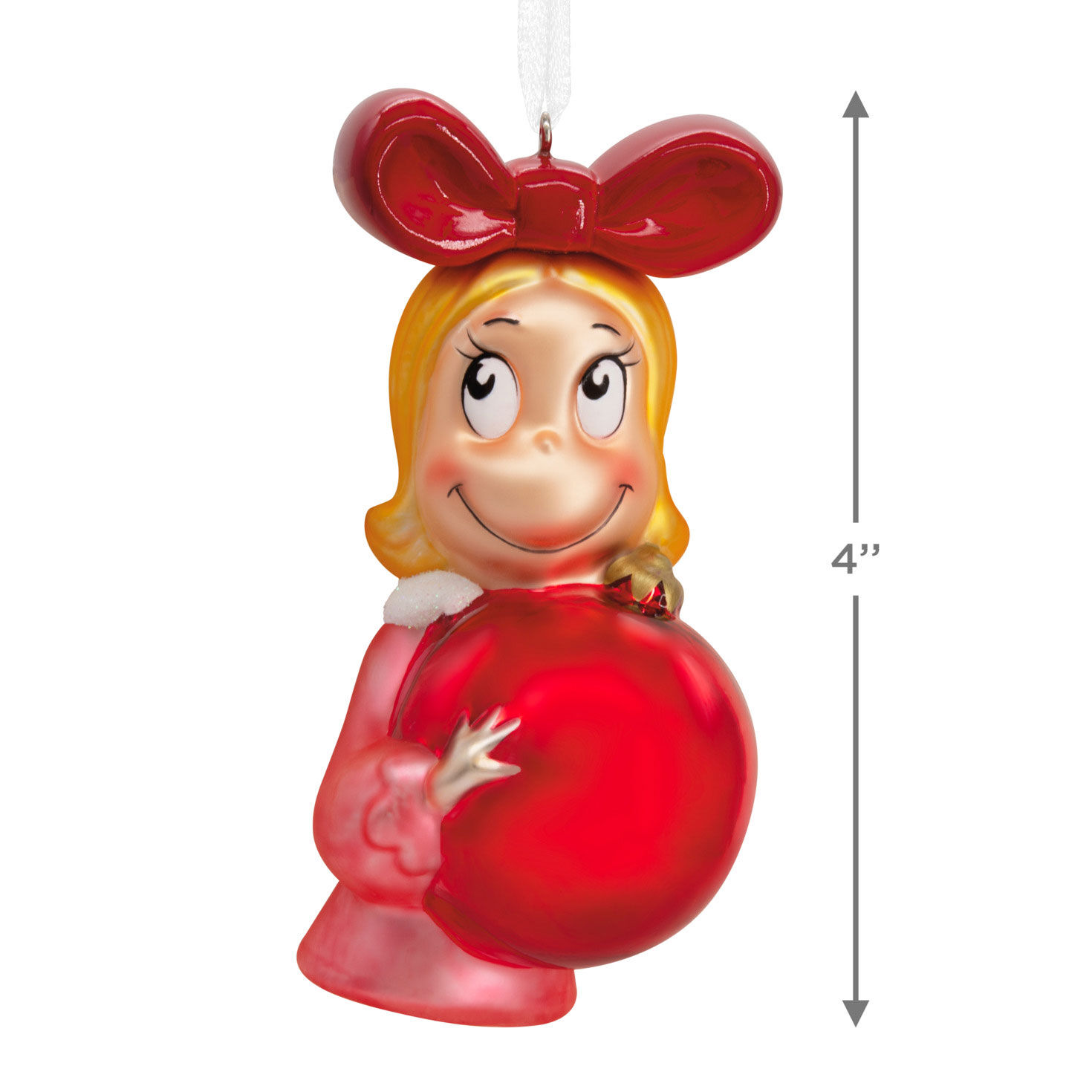 Dr. Seuss's How the Grinch Stole Christmas!&trade; Cindy-Lou Who With Ornament Blown Glass Hallmark Ornament, , large image number 3