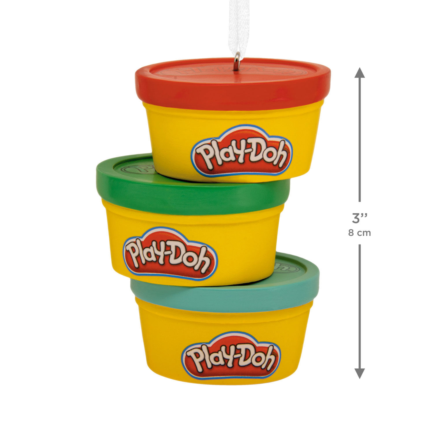 Three Play-Doh Cans Christmas Ornament measurement image number 3