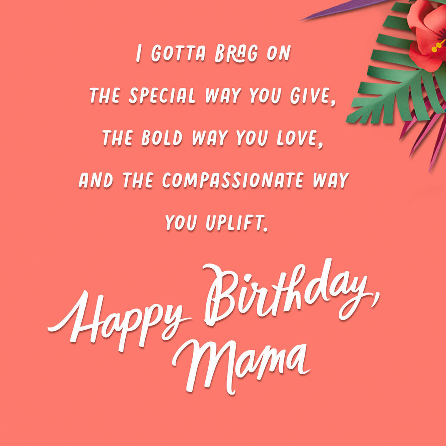 Colorful Tropical Flowers Mom Birthday Card  image number 2