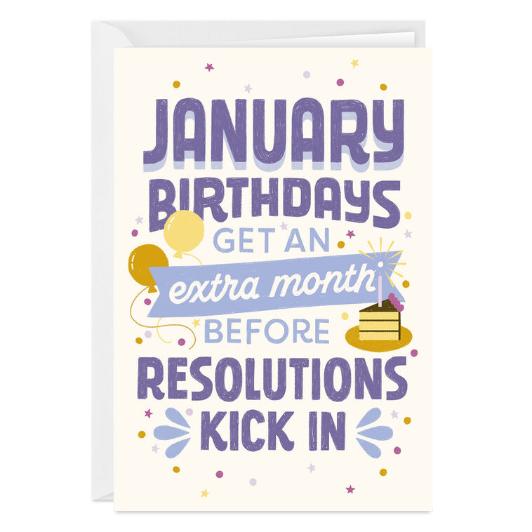 Celebrate Before January Resolutions Custom Birthday Card
