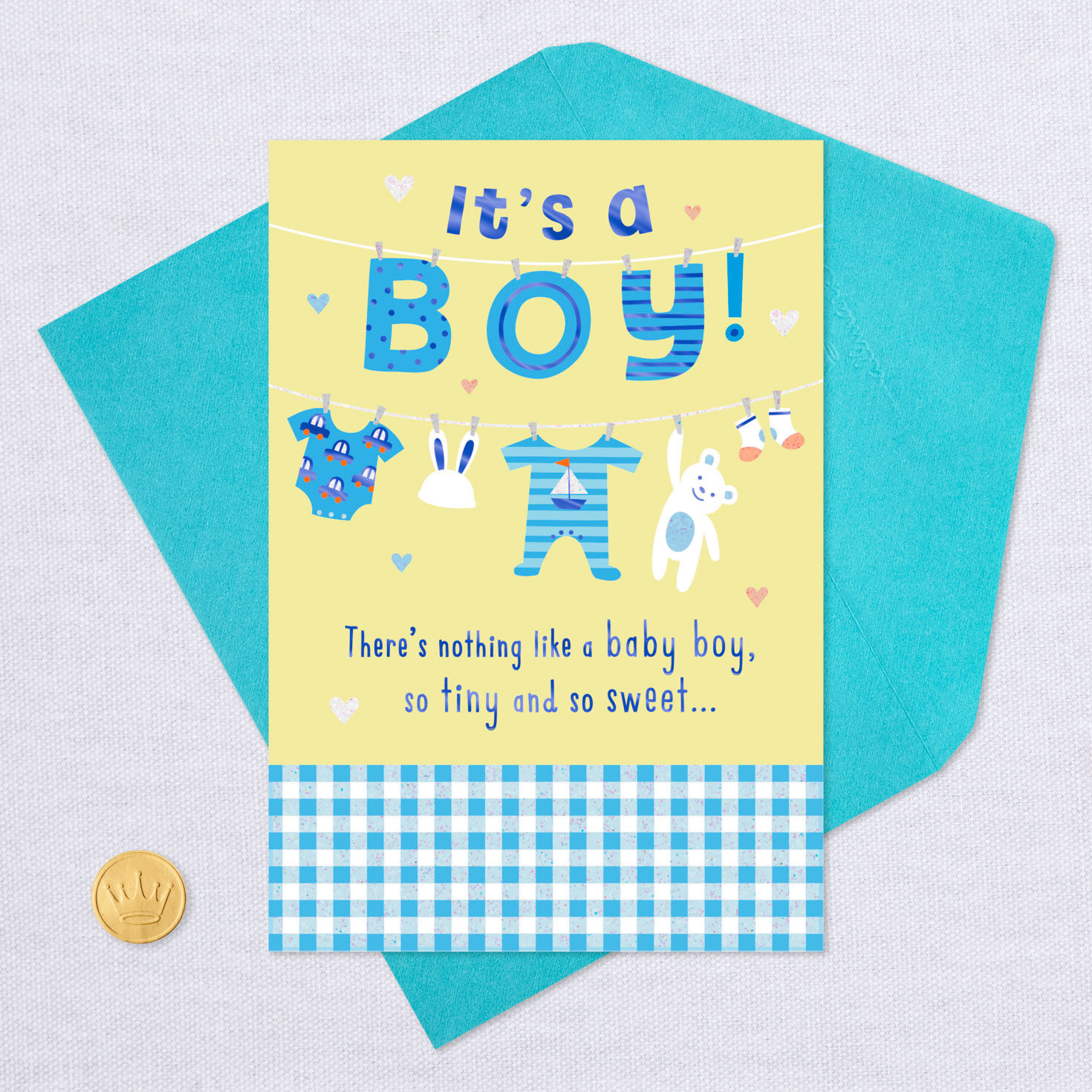 Cute Clothesline New Baby Boy Card for only USD 0.99 | Hallmark