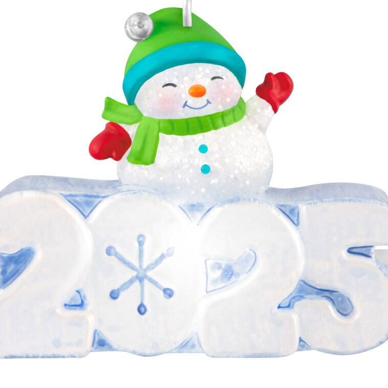Snowman on 2025 Keepsake Ornament closeup view image number 5