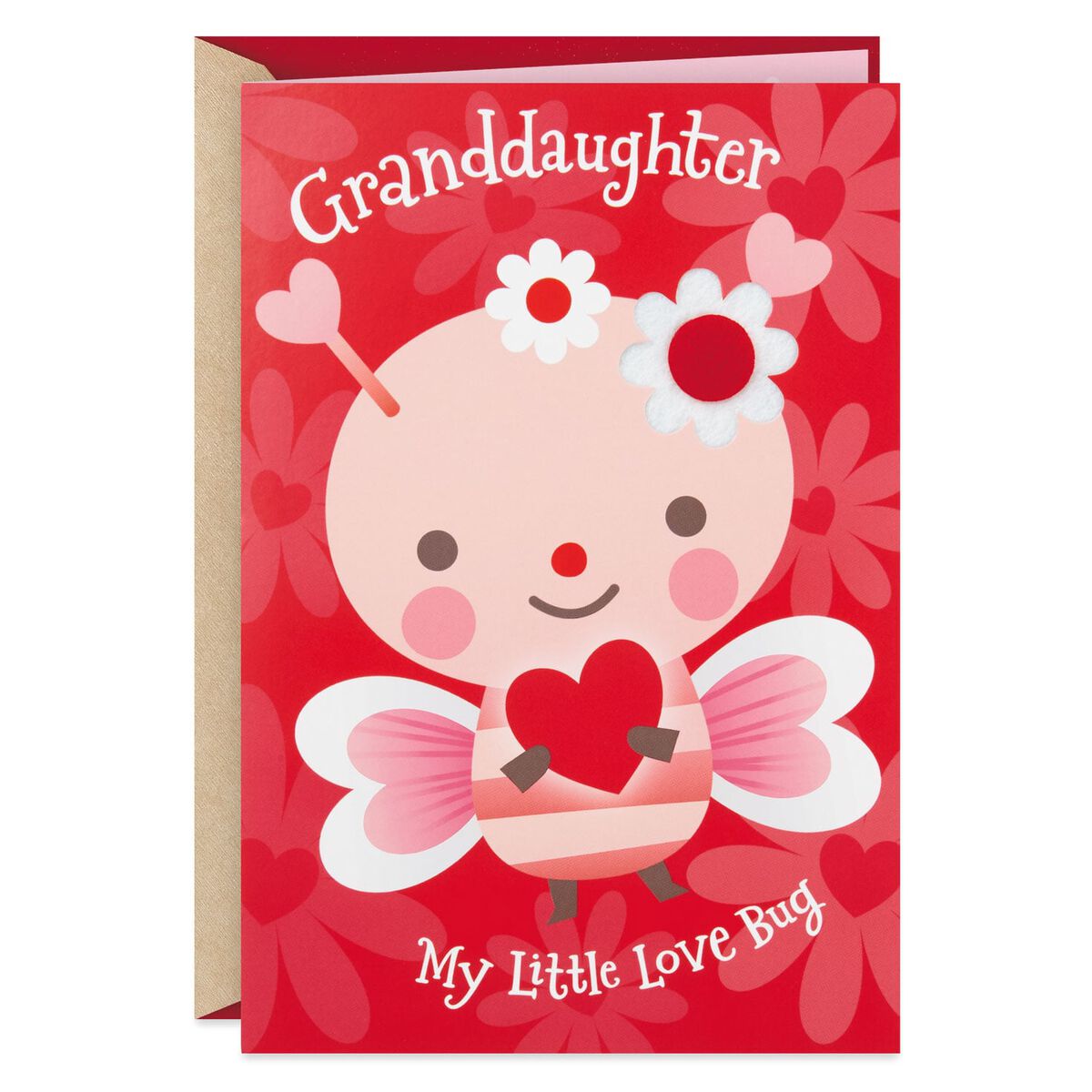 Love Bug Valentine's Day Card for Granddaughter With Barrette ...