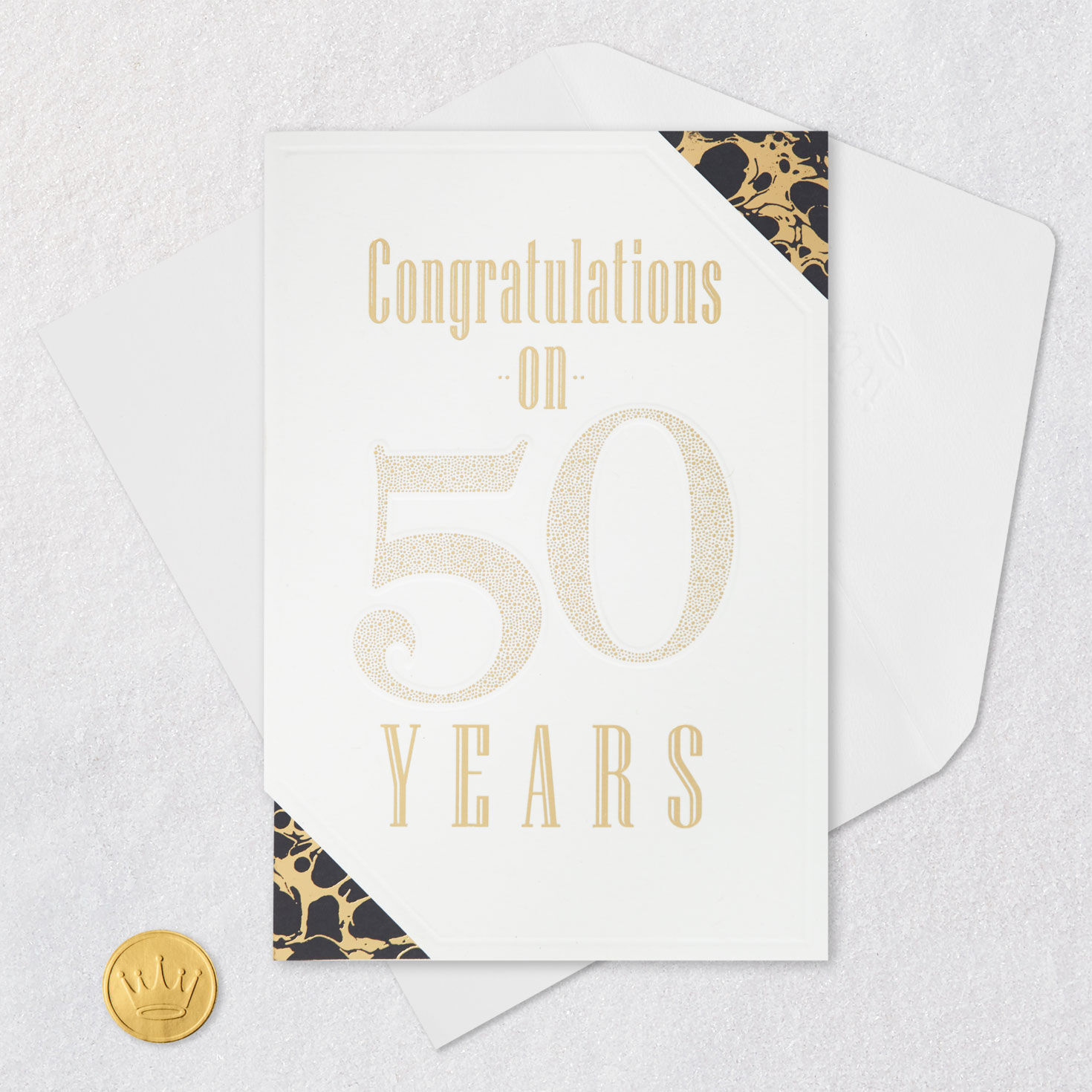 Black and Gold 50th Anniversary Card  image number 6