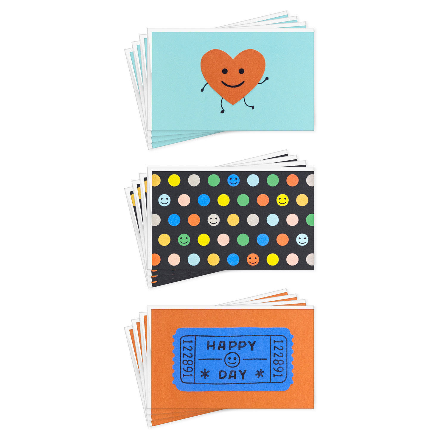 Anyday Smiles Assorted Blank Mini Note Cards, Pack of 12