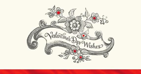 Antique Flowers Valentine's Day Card