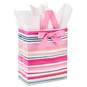 9.6" Watercolor Stripes Gift Bag With Tissue, , large image number 1