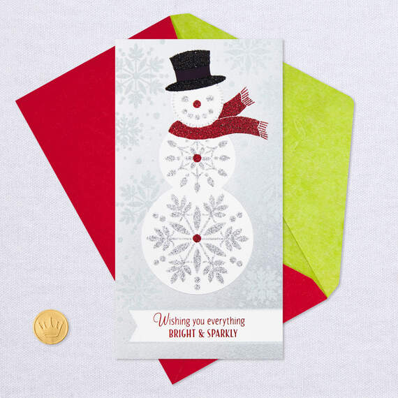 Bright and Sparkly Snowman Money Holder Christmas Card, , large image number 5