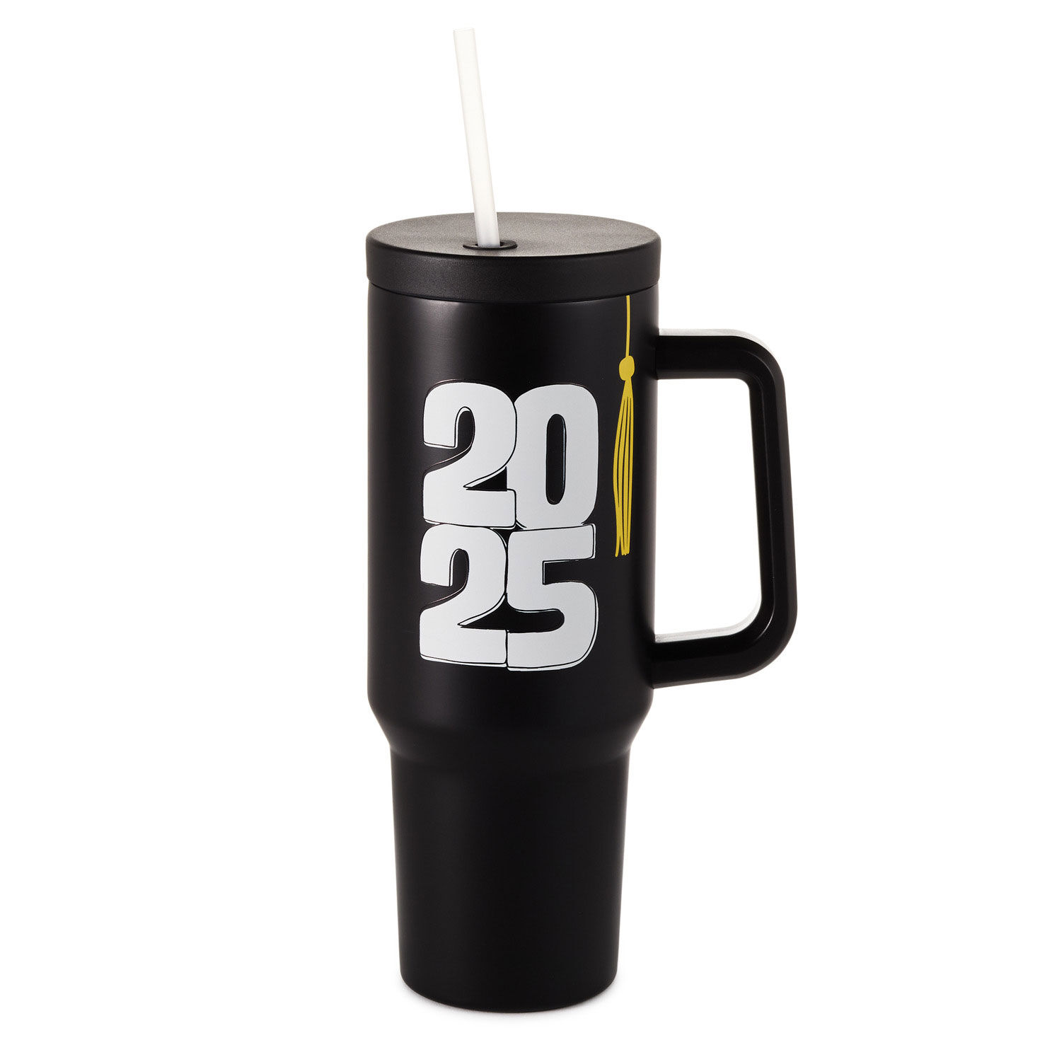 Class of 2025 Black Insulated Travel Cup With Handle, 40 oz.