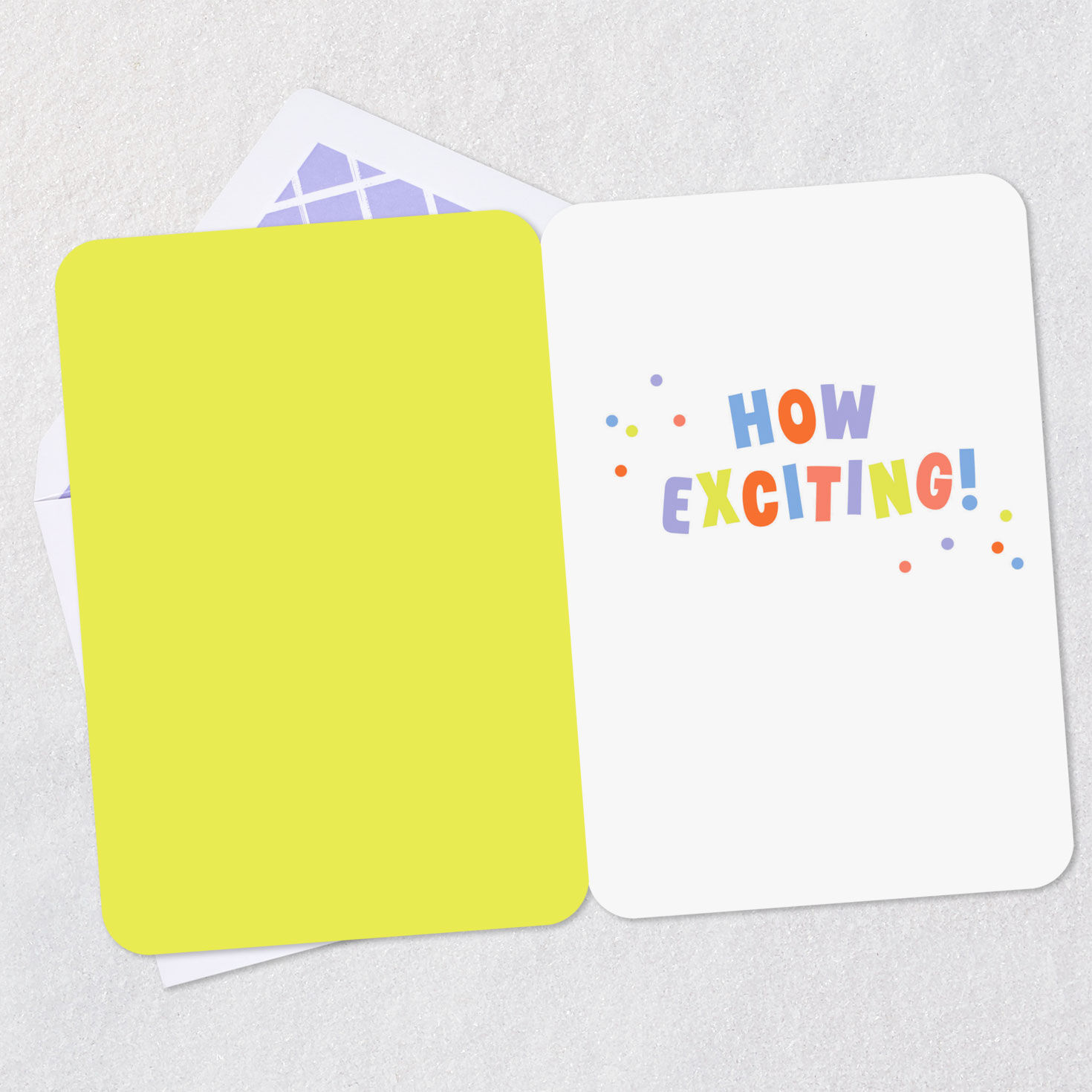 Colorful Block Lettering and Confetti Congratulations Card Open card with envelope image number 3