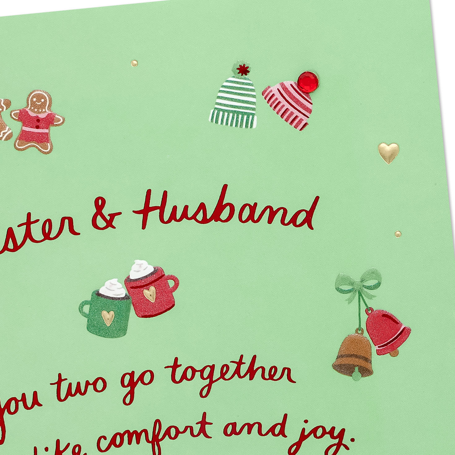 Cute Pairs Christmas Card for Sister and Brother-in-Law Card Front Detail image number 5