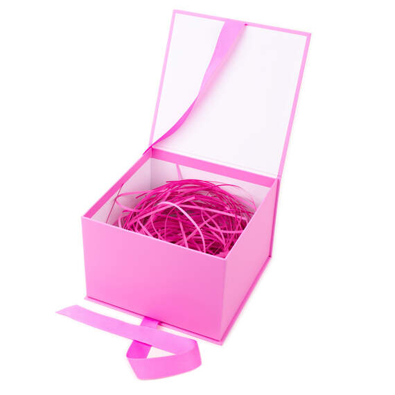 Bubblegum Pink 5x7 Large Gift Box With Shredded Paper Filler, , large image number 4