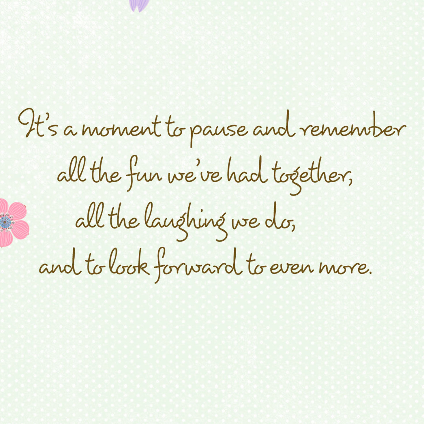 Flowers and Branch Green Birthday Card for Friend sentiment image number 2