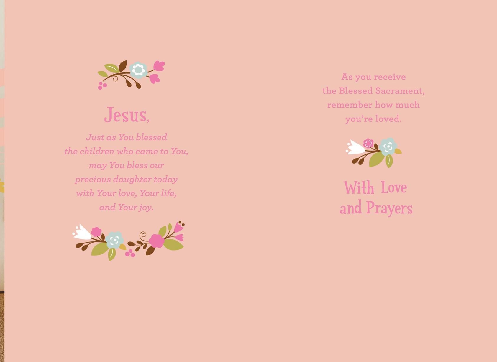 White Dress First Communion Card for Precious Daughter