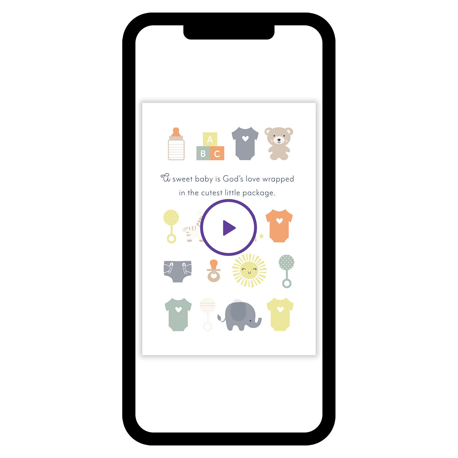 God's Love Wrapped in Cute Package Religious New Baby eCard