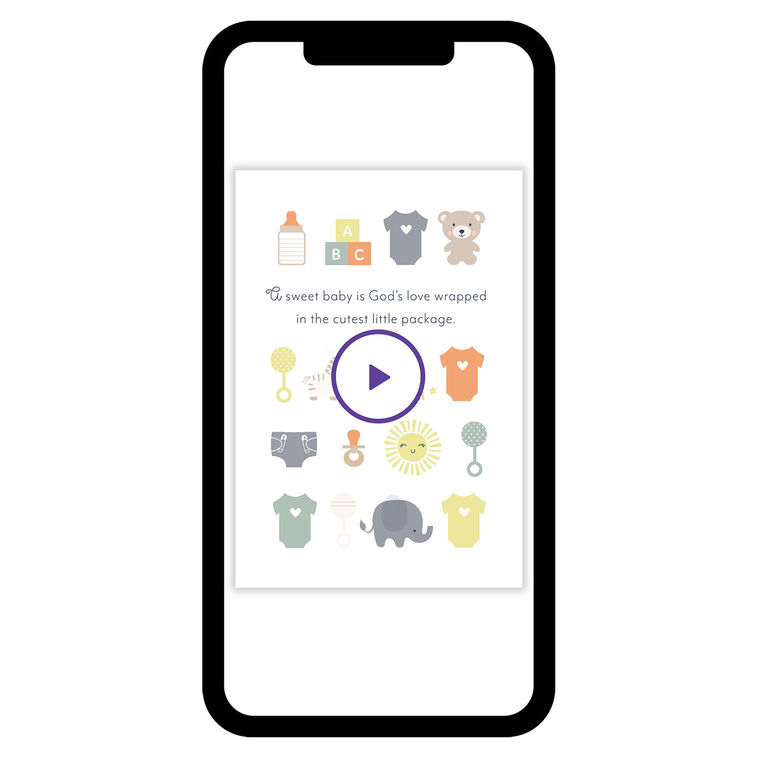 Cute Baby Icons Personalized Baby Card phone with card front image number 1