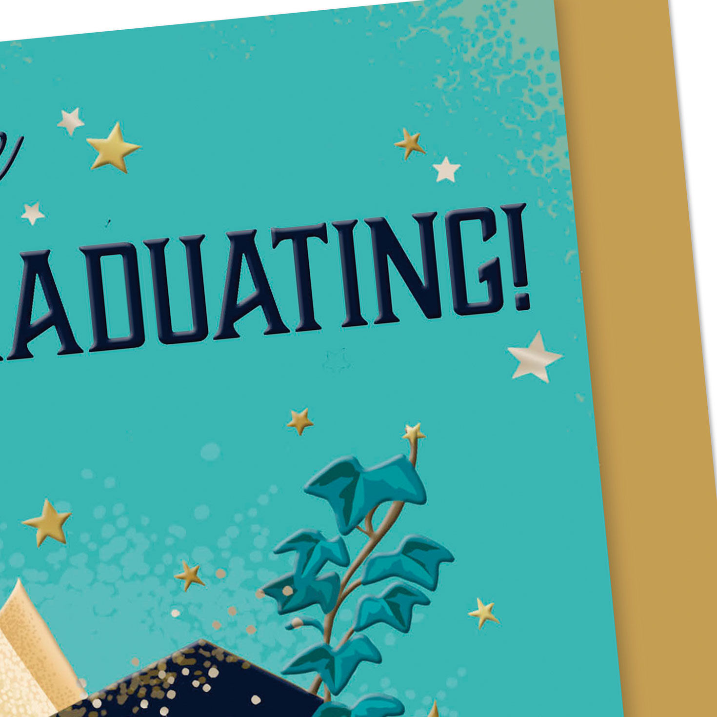 Diploma, Ivy and Mortarboard Cap Graduation Card Card Cover Detail image number 4