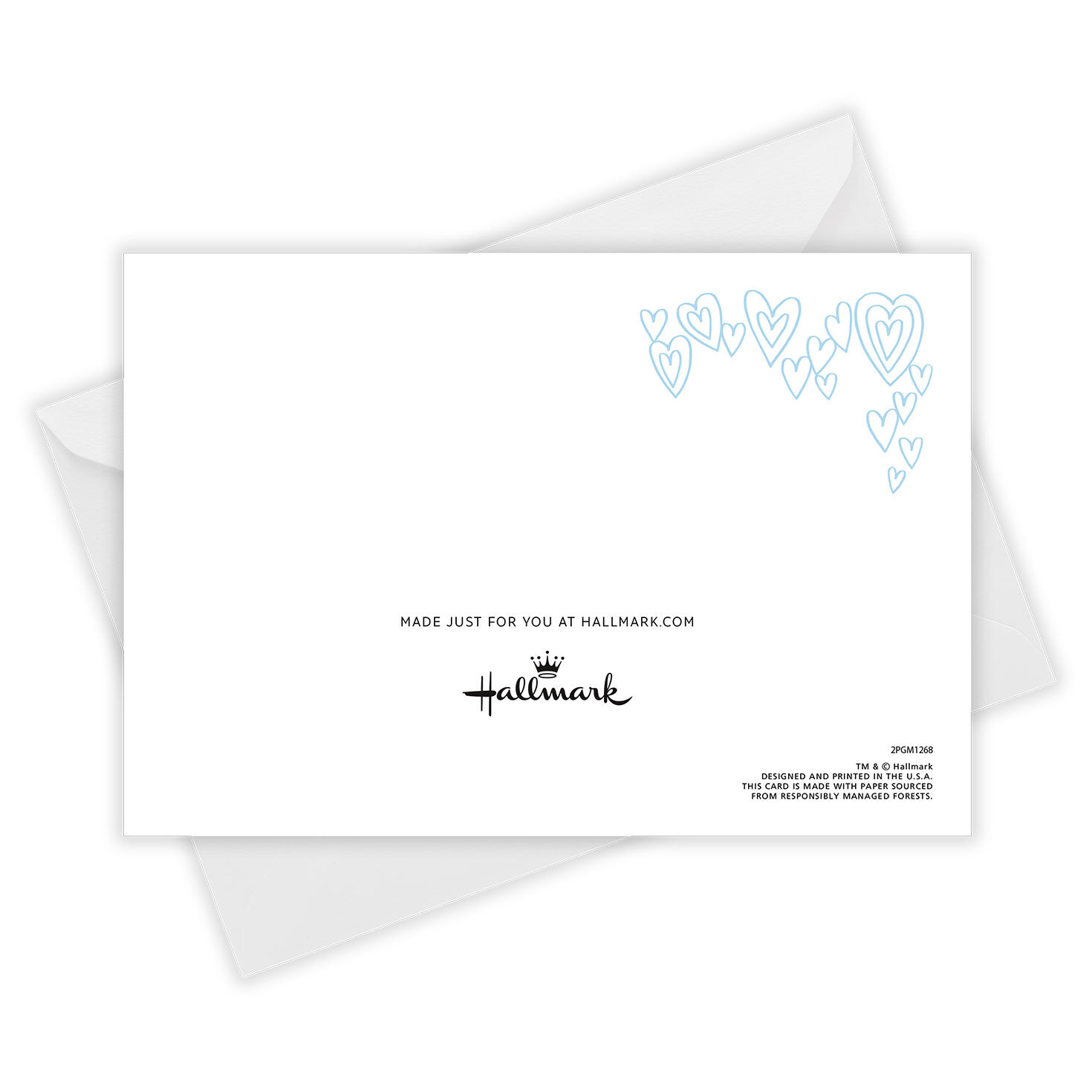 Hearts on Blue Personalized Love Photo Card  image number 5