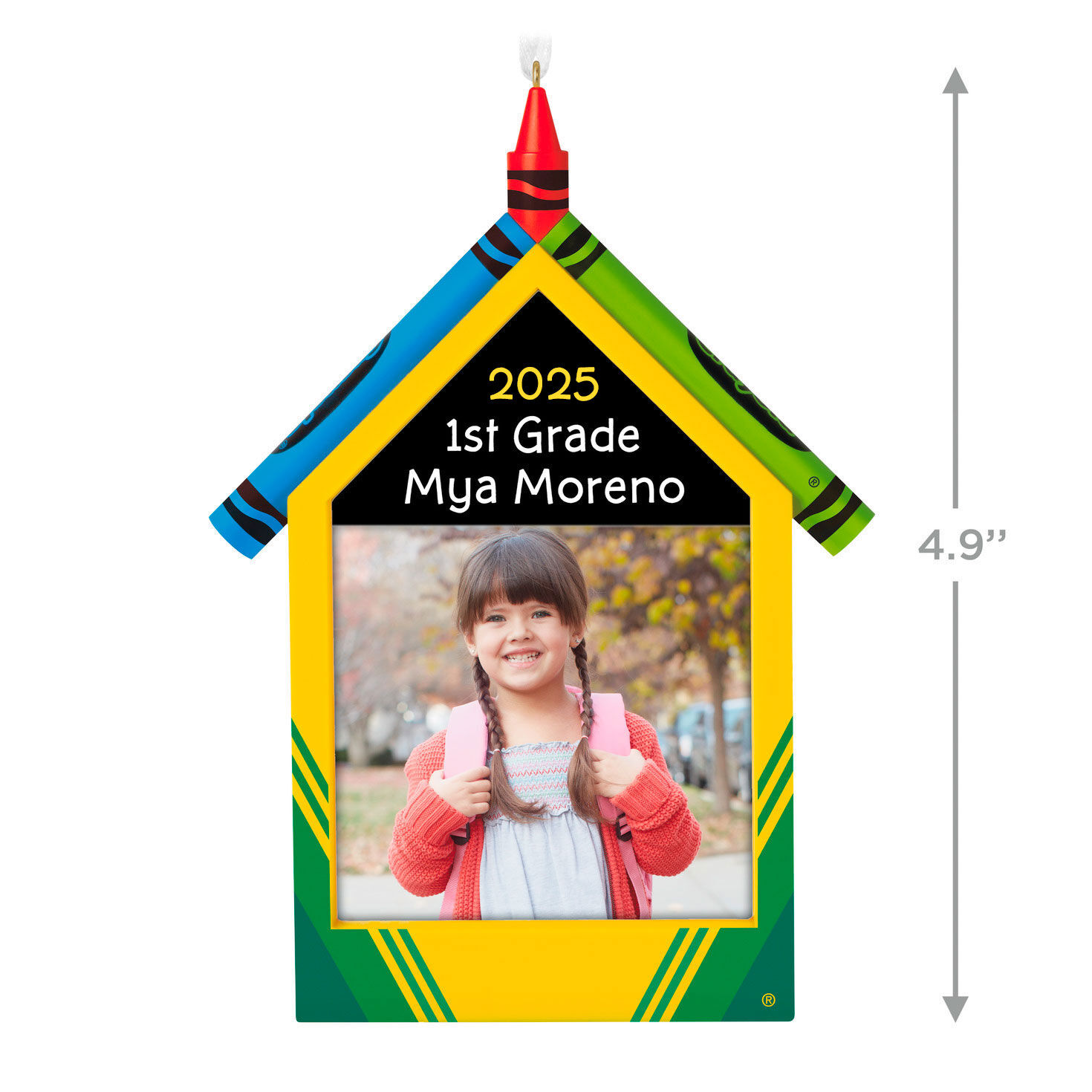 Crayons Frame Personalized Ornament measurement image number 3