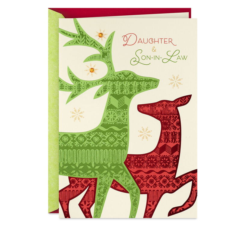 Happy and Proud Christmas Card for Daughter and Son-in-Law