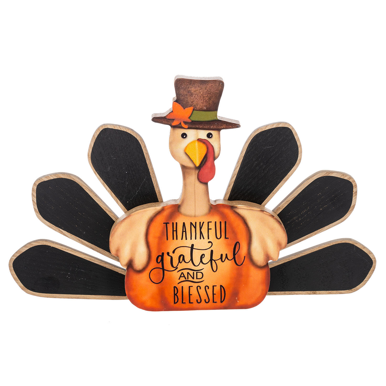 Ganz Thankful Turkey Wood Tabletop Decoration, 7"