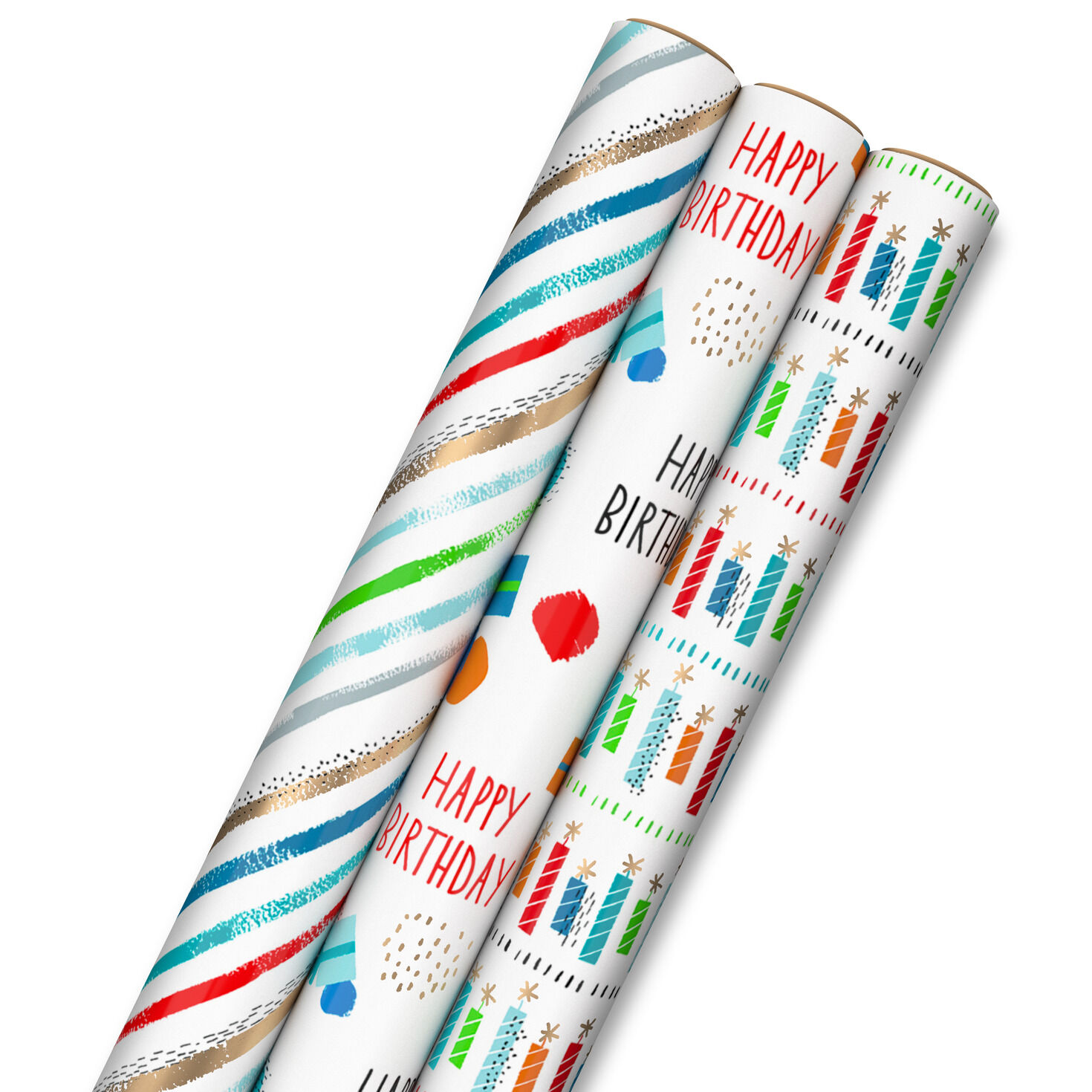 Surtido de papel de regalo de cumpleaños de Hallmark para niños