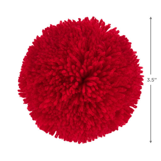 3.5" Red Yarn Pom-Pom Gift Bow, 