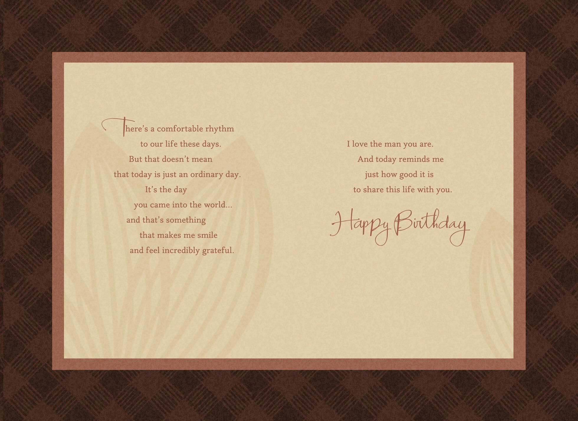 Gold-Kissed Shades of Brown Birthday Card for Husband