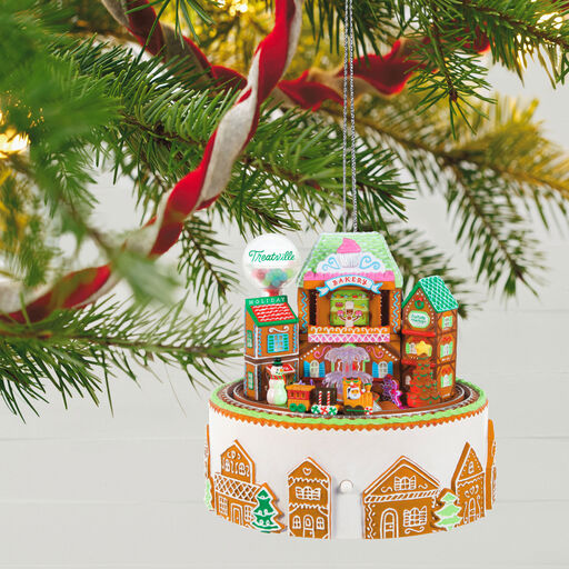 Gingerbread Village Musical Ornament With Light and Motion, 