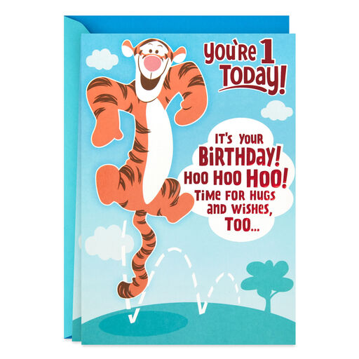 Disney Winnie the Pooh Tigger Pop-Up First Birthday Card, 