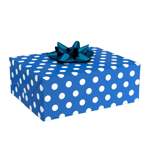 Royal Blue Dots and Stripes Wrapping Paper, 25 sq. ft., 